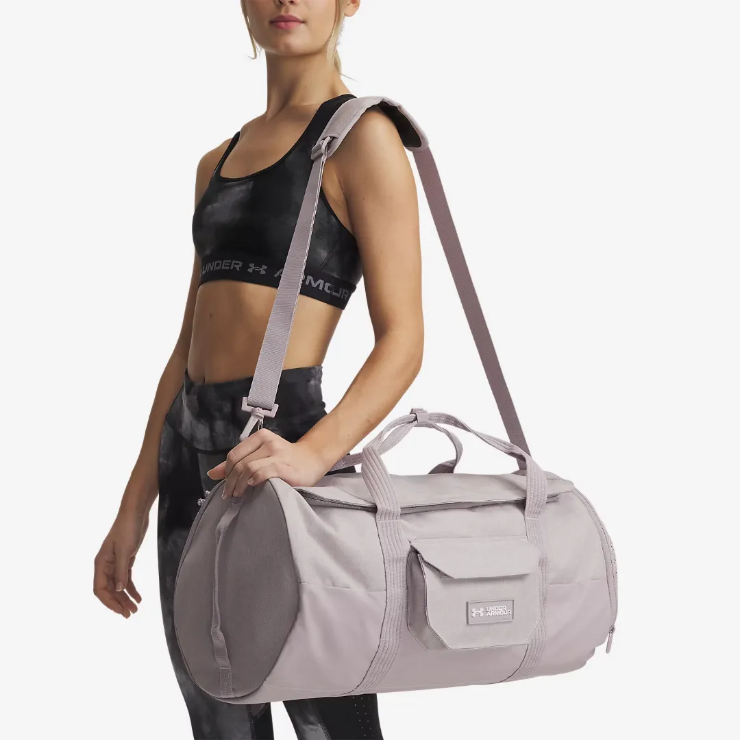 UNDER ARMOUR TRIUMPH BARREL DUFFEL BAG GRAY DAWN WHITE