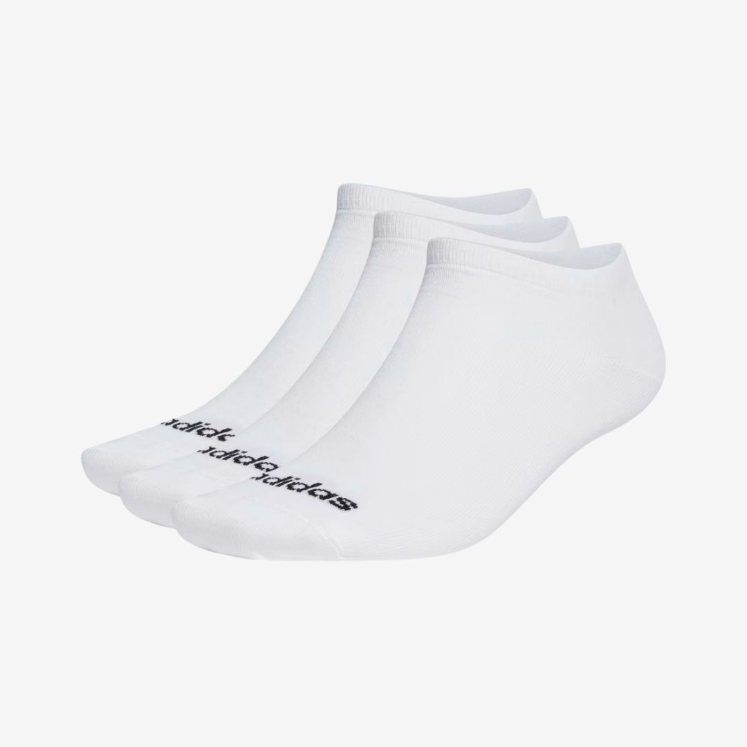 ADIDAS THIN LINEAR LOW-CUT SOCKS WHITE (3 PAIRS)